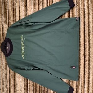 AEROSTITCH Riderwear Green Black Poly Medium Windbreaker Moto Pullover Jacket